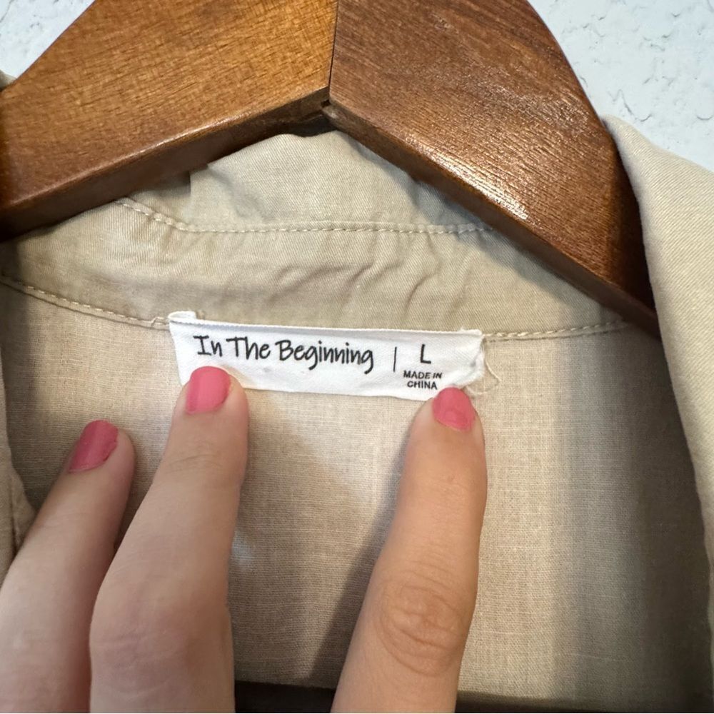 In The Beginning Beige Dress with Puff Sleeves - Picture 6 of 9